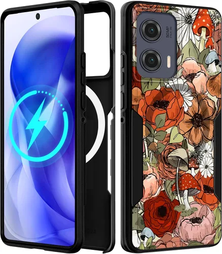 Vista 15 de Funda para Moto G 5G 2024 – Compatible con MagSafe para mujeres y niñas, bonita funda protectora magnética para teléfono, diseño femenino Kawaii