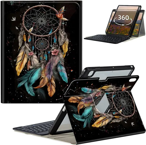 Vista 36 de Funda de teclado para iPad de 9ª/8ª/7ª generación de 10.2 pulgadas 2021/2020/2019 con soporte delgado giratorio de 360 grados, cubierta inteligente