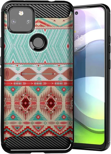 Vista 6 de CasesOnDeck - Funda compatible con Google Pixel 5A (2021) / Pixel 5A 5G] cubierta de parachoques de TPU suave con textura de fibra de carbono