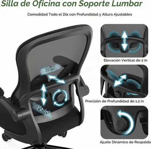 Vista 3 de Silla de oficina ergonómica para escritorio, silla de computadora