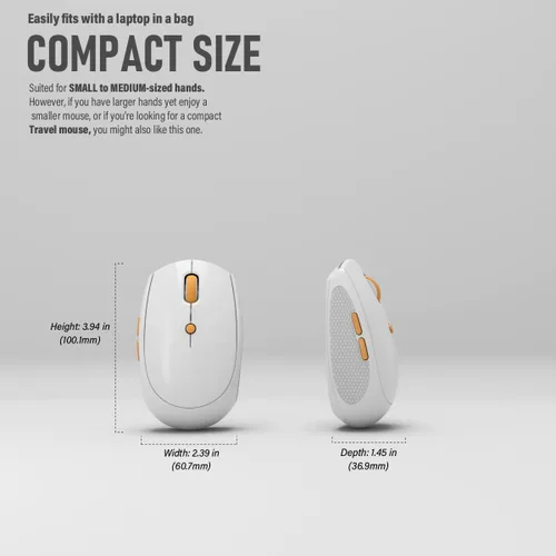 Vista 7 de Ratón inalámbrico silencioso para trabajo y estudio, Bluetooth de modo dual + receptor USB de 2.4G, recargable, cómodo para largas horas, compatible
