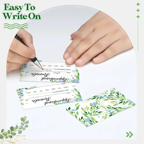 Vista 5 de Geyee 400 tarjetas de citas de papel kraft para recordatorios de citas a granel para clientes comerciales, dentistas, terapeutas, médicos