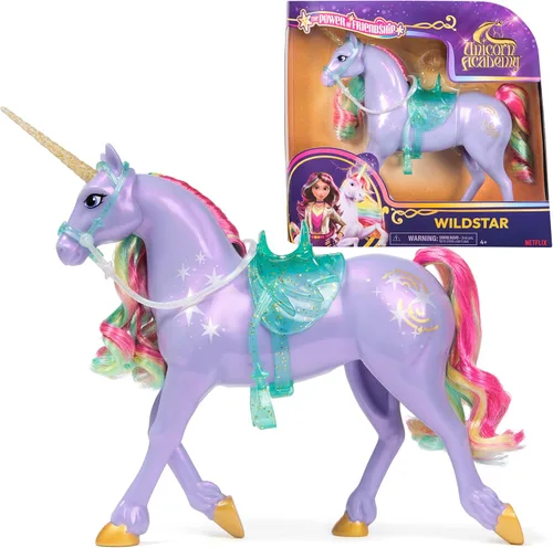 Vista 11 de Unicorn Academy, Poder de la Amistad Cinder con Silla y Brida Translúcida de 11 Pulgadas, Muñecas y Juguetes de Unicornio, Regalos y Pequeños