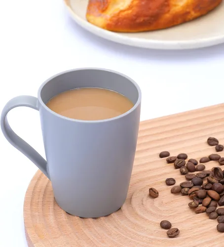 Vista 5 de Juego de tazas de café de plástico de 12 onzas, 3 colores básicos Irrompible, con asa, reutilizable, apto para lavavajillas