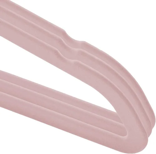 Vista 3 de Casafield 50 perchas de terciopelo para bebé, tamaño de 11 pulgadas para ropa de bebés y niños pequeños, color rosa claro