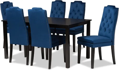 Vista 8 de Baxton Studio BBT5158-Sillas de comedor negras, 24.18LX18.72WX41.34H, Negro