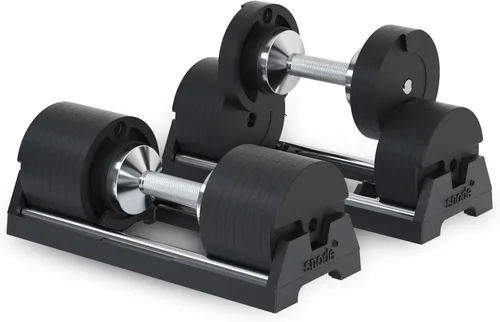 Vista 8 de SNODE AD80 Drop Proof 80 lbs Adjustable Dumbbell Set -Adjustable Weights with Cast Iron Plates and Cradle, Knurled Handle, Fast Adjust, Compact Home
