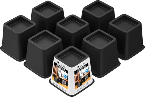 Vista 14 de Lufia Elevadores de muebles de cama resistentes, apilables, elevadores de cama para sofá, mesa, sofá, silla o escritorio, juego de 4 elevadores