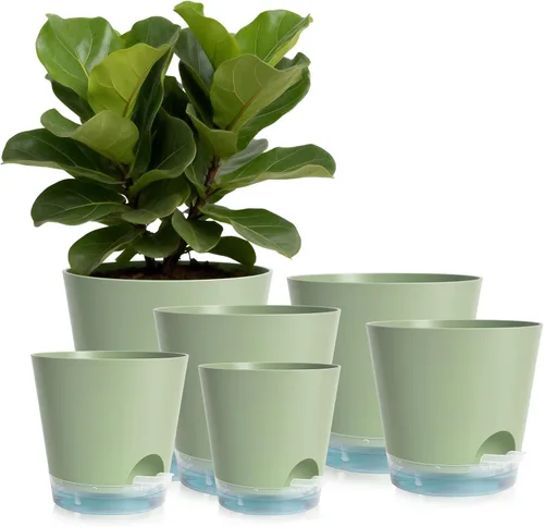 Vista 26 de GARDIFE Macetas de 10/9/8 pulgadas para plantas de interior, macetas auto-regantes, macetas de riego automático, macetas de flores, negras