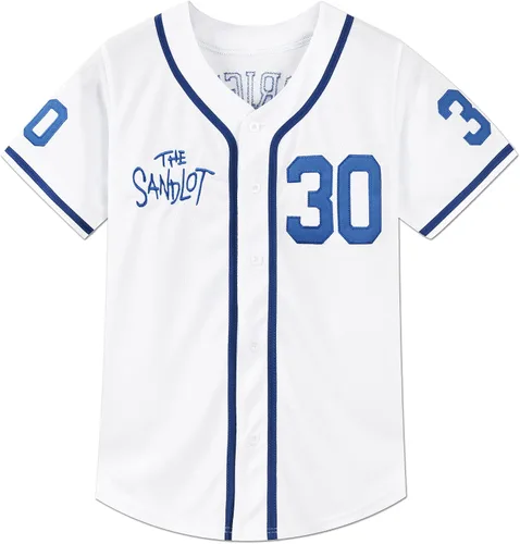 Vista 2 de Camiseta de béisbol para niños #30 bordada The Sandlot Benny The Jet Rodriguez de la película para niños XS-XL