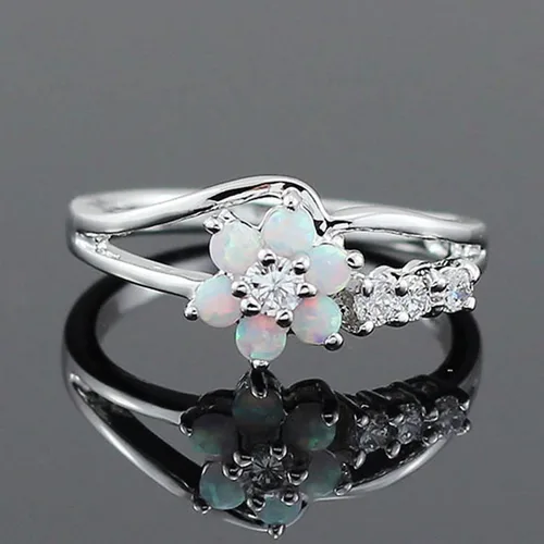 Vista 30 de Iumer - Anillo de zircón de dos piezas con incrustaciones de diamantes de imitación artificiales para mujer, talla 6-10.