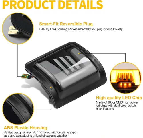 Vista 4 de Switchback - Marcador de espejo lateral, señal de giro y luz de marcha de repuesto para 2008-2016 F250 F350 F450 F550 Super Duty DRL accesorios