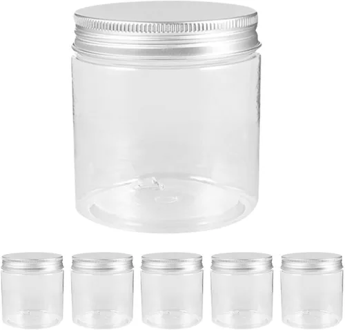 Vista 9 de Angoily Paquete de 6 tarros transparentes de 8 onzas con tapas, tarros de almacenamiento vacíos, tarros de boca regular, tarros de ensalada, tarros