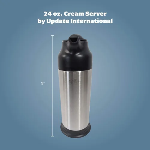 Vista 2 de Update International SV-70, servidor de crema aislado, vacío, de acero inoxidable, 24 onzas, Transparente, 1