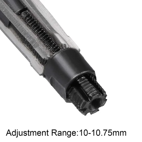 Vista 3 de uxcell Escariador de mano ajustable 10-10.75mm de acero de alta velocidad H8 de 6 hélices rectas herramienta de fresado cortador de fresado métrico
