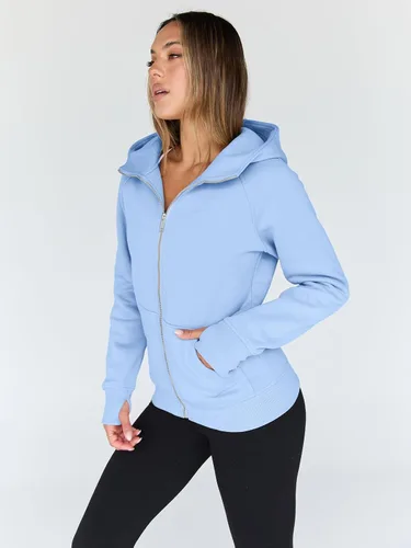Vista 65 de Trendy Queen Sudaderas con capucha y cremallera para mujer, chaquetas de vellón, talla extragrande, moda de otoño e invierno