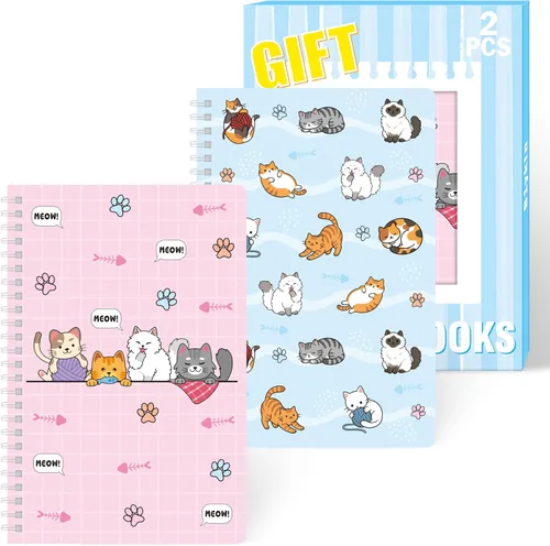 Vista 9 de B1ykin Cuadernos en espiral A5, 2 unidades, 50 hojas, 100 páginas, encuadernados con alambre, regalo de agradecimiento al profesor, cuaderno
