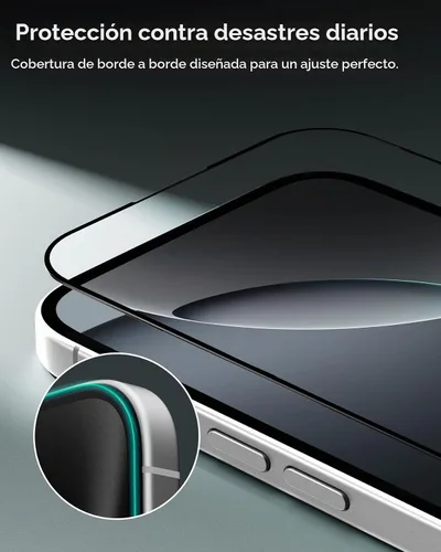 Vista 3 de iOttie Terra - Protector de pantalla de vidrio templado para iPhone 16, grado militar, dureza 9H, inastillable, resistente a los arañazos
