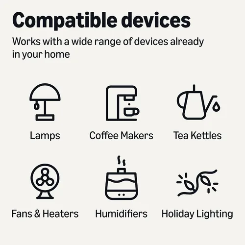 Vista 6 de Amazon Basics Enchufe inteligente, funciona solo con Alexa, Wi-Fi de 2.4 GHz, no requiere hub, 1 paquete, blanco