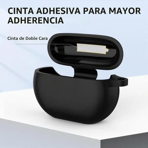 Vista 4 de USTIYA Funda para Beats Studio Buds+ 2023/Studio Buds 2021 Funda protectora de silicona con funda de llavero (negro)