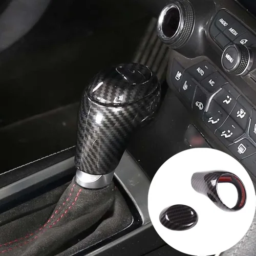 Vista 10 de Accesorios interiores para Chevrolet Corvette C7 2014-2019, accesorios de ajuste de cubierta de la cabeza de la palanca de cambios, accesorios