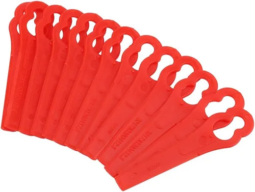Vista 5 de ViaGasaFamido Reemplazo de cuchillas de cortacésped de plástico, cuchillas de corte duraderas de 3.3 x 0.8 in, paquete de 100 unidades ABS rojo