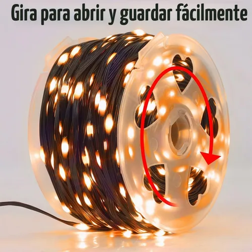 Vista 9 de WATERGLIDE - Extensión extralarga de 328 pies de luces de Halloween, 1000 luces LED para exteriores, luces de hada de alambre verde de PVC y cobre