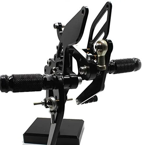 Vista 4 de Reposapiés de motocicleta ajustable de aluminio Billet para Yamaha YZF R6 2003 2004 2005 (negro)