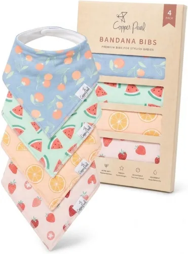 Vista 11 de Copper Pearl Baberos para bebé, paquete de 4, baberos estampados tipo bandana para bebé niña y niño, baberos de algodón suave para la dentición