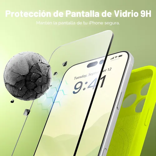 Vista 4 de Funda magnética para iPhone 17 Pro Max, compatible con MagSafe, [protección completa de la cámara] [protector de pantalla] Funda protectora de Verde