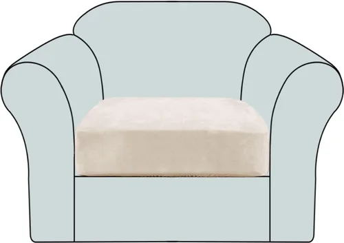 Vista 11 de Funda de cojín elástica de terciopelo, funda de felpa para asiento de sofá, protector de muebles antideslizante para silla/sofá biplaza/sofá