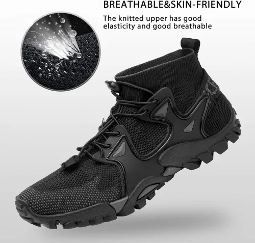 Vista 2 de SOBASO Zapatos de senderismo para hombre zapatos de correr de sendero elegantes y antideslizantes para fitness caminar correr calcetines