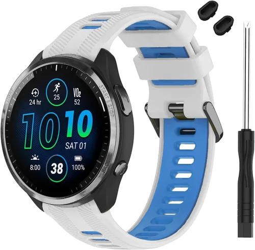 Vista 22 de Correa compatible con reloj Garmin Forerunner 965 – Correa de repuesto de silicona suave para reloj inteligente 965 para mujeres y hombres
