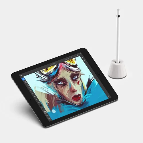 Vista 4 de UPPERCASE Designs NimbleStand - Soporte vertical compatible con Apple Pencil con/sin funda o agarre (gris nube)