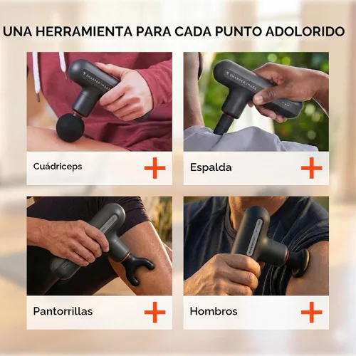 Vista 6 de Sharper Image Powerboost Move Aero [nueva versión 2026] Mini pistola de masaje de percusión de tejido profundo, herramienta de masaje