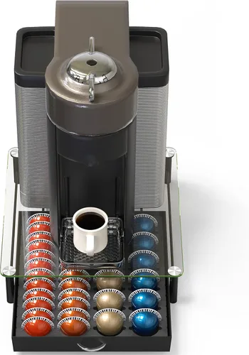 Vista 5 de Deco Brothers cajón de almacenamiento con soporte para cápsulas Nespresso vidrio templado, VertuoLine