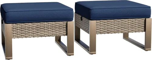 Vista 44 de Sofá de Mimbre Metálico para Patio de 75", Sofá Sillón de Ratán para Exteriores de 3 Asientos para Todo Tipo de Clima con Cojines Premium