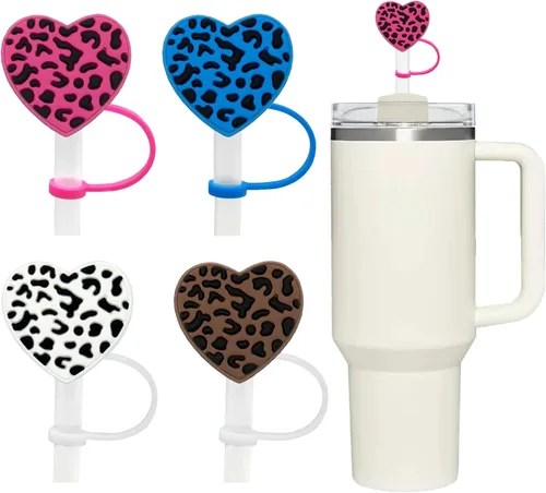Vista 10 de 4 piezas de adornos para popote de Navidad, cubierta de popote Stanley de Amreich Christmas Stanley, vaso de 30 onzas y 40 onzas con asa, fundas