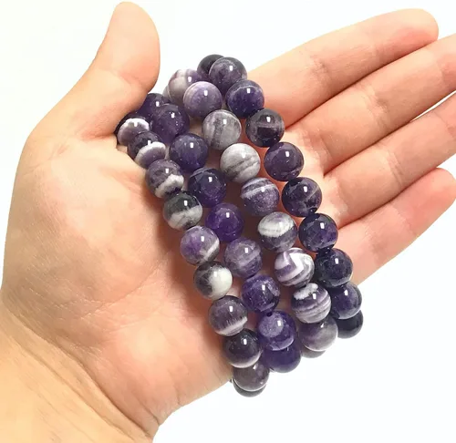 Vista 518 de Gem Avenue Handmade Round Bead Stretch Bracelet Unisex Natural Stone Beaded Jewelry for Men & Women, Elastic Wristband for Daily Wear
