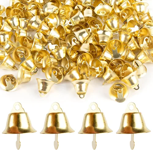 Vista 13 de AUEAR, Mini cascabeles dorados de la libertad para hacer manualidades, campanillas de viento y decoración de recuerdos