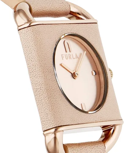 Vista 3 de Furla FURLA ARCO Reloj de pulsera cuadrado, rosa de seguridad, Beige, Minimalista