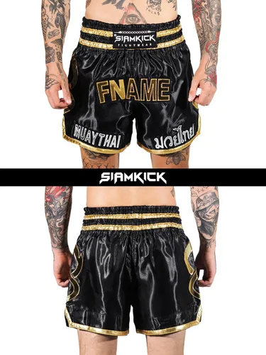 Vista 2 de SIAMKICK Pantalones cortos de Muay Thai personalizados para hombres y mujeres, con nombre personalizado, boxeo, kickboxing, trajes de lucha retro