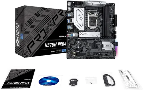 Vista 4 de ASRock H570M Pro4 Compatible con CPU Intel de 10ª y 11ª generación (LGA1200) con chipset H570 MicroATX placa base