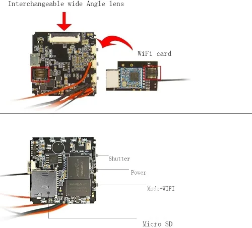 Vista 3 de Mini cámara 4K 13Mp Imx258 CMOS módulo de lente 11.8 pulgadas/11.8 in Cable Seguridad para el hogar WiFi Pequeña Niñera Cam Video Batería Tiny House