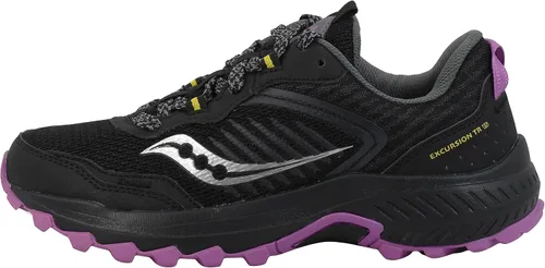 Vista 6 de Saucony Tenis para correr Excursion Tr15 para mujer, negropúrpuraamarillo