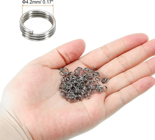 Vista 2 de PATIKIL Anillos de eje de dardo, paquete de 200 anillos de dardo de acero inoxidable para un agarre mejorado