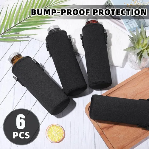 Vista 6 de Rtteri 6 bolsas de neopreno para botellas de agua con correa ajustable para el hombro, aislante de 32 onzas, funda para botella de agua, funda