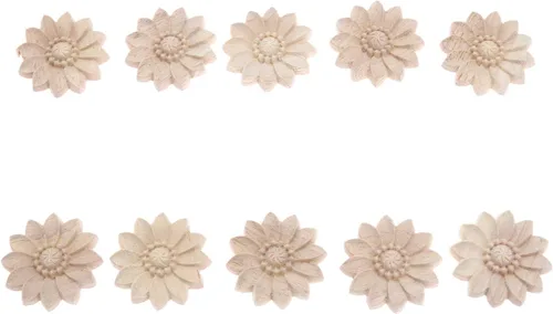 Vista 8 de MUXSAM Paquete de 10 calcomanías redondas de madera tallada sin pintar para decoración de cofres del hogar, gabinete, puerta, muebles (2.0 in)