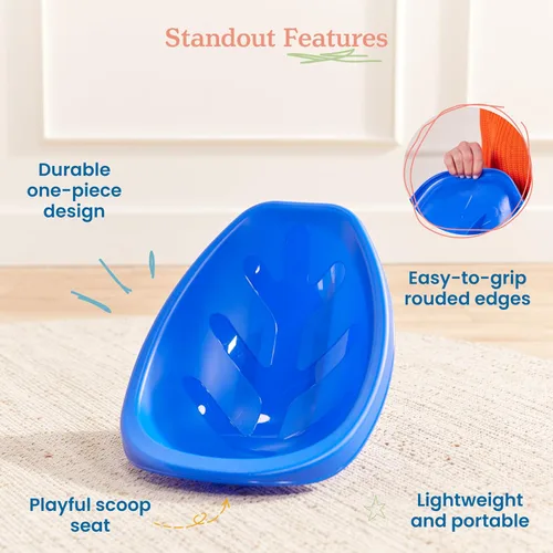 Vista 5 de ECR4Kids Asiento de piso con forma de hoja, silla basculante, azul, 6 piezas