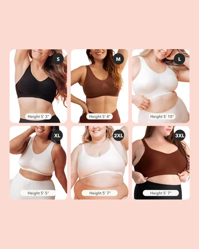 Vista 4 de SHAPERMINT - Brasieres para mujer, brasier de compresión, sin varillas, con tirantes elásticos
